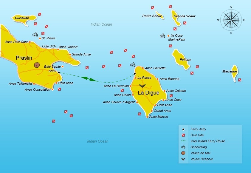 Inter Island Ferry Seychelles: Ferry Praslin - La Digue
